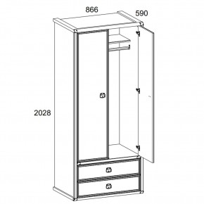 Шкаф 2DG2S, MAGELLAN, цвет Сосна винтаж в Чайковском - chaykovskiy.mebel24.online | фото 2