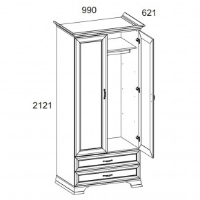 Шкаф 2DG2S, TIFFANY, цвет вудлайн кремовый в Чайковском - chaykovskiy.mebel24.online | фото 3