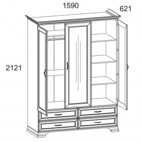 Шкаф 3D4S Z, TIFFANY, цвет вудлайн кремовый в Чайковском - chaykovskiy.mebel24.online | фото 1