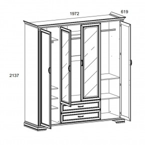 Шкаф 4D2S Z , MONAKO, цвет Сосна винтаж в Чайковском - chaykovskiy.mebel24.online | фото 1