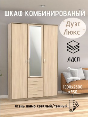 Шкаф комбинированный Дуэт Люкс с зеркалом в Чайковском - chaykovskiy.mebel24.online | фото 5