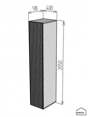 Шкаф Linnea MHR-1-2 2050х400х510 (Графит-М 11.1.25) в Чайковском - chaykovskiy.mebel24.online | фото 2