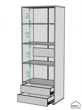 Шкаф Linnea MHR-2PO-4 2050х800х510 (Белый-М 11.1.1) в Чайковском - chaykovskiy.mebel24.online | фото 3