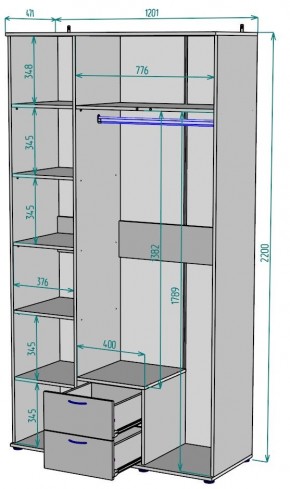 Шкаф Ольга H54 в Чайковском - chaykovskiy.mebel24.online | фото 2