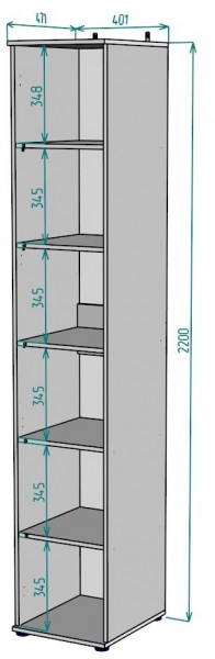 Шкаф Ольга H59 в Чайковском - chaykovskiy.mebel24.online | фото 2