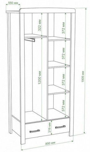 Шкаф платяной Бартоло Ш2Д в Чайковском - chaykovskiy.mebel24.online | фото 2