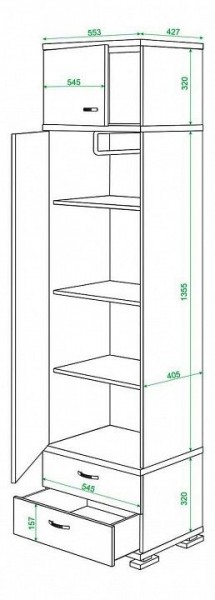 Шкаф платяной Домино КС-10 в Чайковском - chaykovskiy.mebel24.online | фото 3