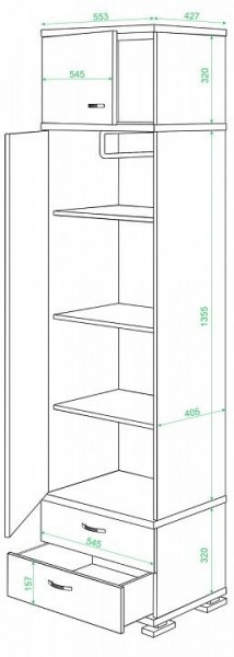 Шкаф платяной Домино КС-10 в Чайковском - chaykovskiy.mebel24.online | фото 2