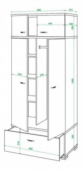 Шкаф платяной Домино КС-20 в Чайковском - chaykovskiy.mebel24.online | фото 3