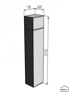 Шкаф с антресолью Linnea MHR-1A-3 2450х400х510 (Белый-М 11.1.1) в Чайковском - chaykovskiy.mebel24.online | фото 2