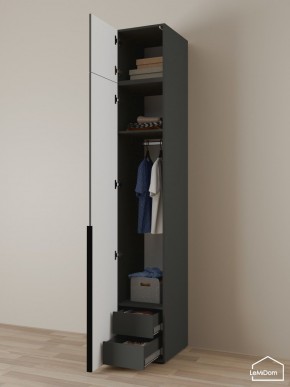 Шкаф с антресолью Linnea MHR-1A-3 2450х400х510 (Графит-М 11.1.25) в Чайковском - chaykovskiy.mebel24.online | фото 5