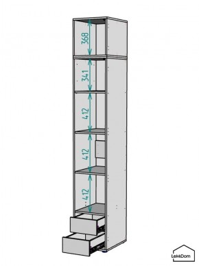 Шкаф с антресолью Linnea MHR-1A-4 2450х400х510 (Белый-М 11.1.1) в Чайковском - chaykovskiy.mebel24.online | фото 3