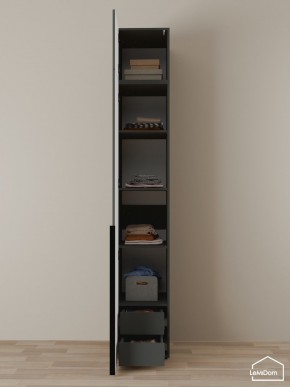 Шкаф с антресолью Linnea MHR-1A-4 2450х400х510 (Графит-М 11.1.25) в Чайковском - chaykovskiy.mebel24.online | фото 4