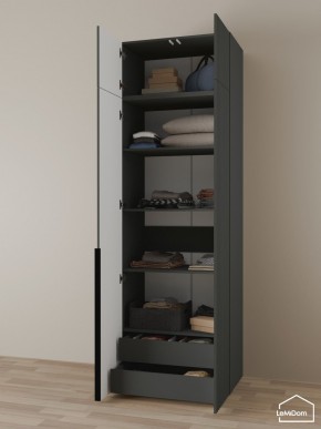 Шкаф с антресолью Linnea MHR-2A-3 2450х800х510 (Графит-М 11.1.25) в Чайковском - chaykovskiy.mebel24.online | фото 6