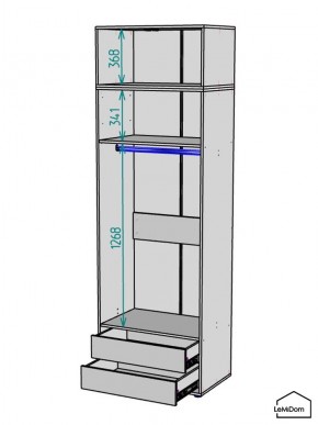 Шкаф с антресолью Linnea MHR-2POA-3 2450х800х510 (Белый-М 11.1.1) в Чайковском - chaykovskiy.mebel24.online | фото 3