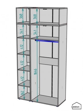 Шкаф с антресолью Linnea MHR-3POA-1 2450х1200х510 (Белый-М 11.1.2) в Чайковском - chaykovskiy.mebel24.online | фото 3