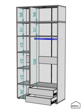 Шкаф с антресолью Linnea MHR-3POA-2 2450х1200х510 (Белый-М 11.1.2) в Чайковском - chaykovskiy.mebel24.online | фото 3