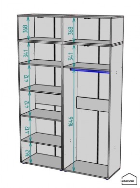 Шкаф с антресолью Linnea MHR-4A-1 2450х1600х510 (Графит-М 11.1.25) в Чайковском - chaykovskiy.mebel24.online | фото 3
