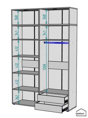 Шкаф с антресолью Linnea MHR-4A-2 2450х1600х510 (ДВ-М 11.1.25) в Чайковском - chaykovskiy.mebel24.online | фото 3