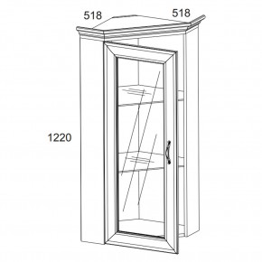 Шкаф с витриной 1VU, TIFFANY, цвет вудлайн кремовый в Чайковском - chaykovskiy.mebel24.online | фото 2