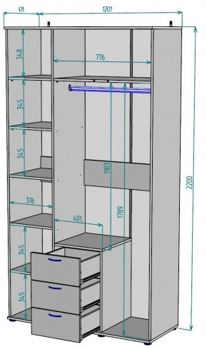 Шкаф с зеркалом Ольга H57_M в Чайковском - chaykovskiy.mebel24.online | фото 2