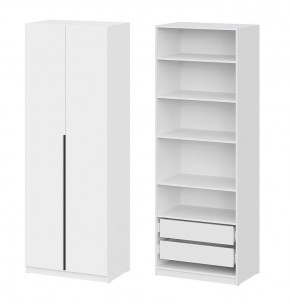 Шкаф ШК-5 + 4 полки + ящики (800) Белый текстурный в Чайковском - chaykovskiy.mebel24.online | фото 1