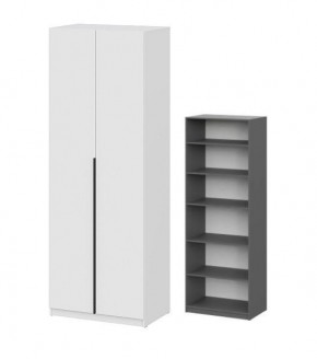 Шкаф ШК-5 + 4 полки (800) Белый текстурный в Чайковском - chaykovskiy.mebel24.online | фото 2