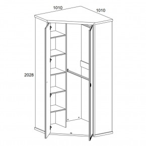 Шкаф угловой 2D, MAGELLAN, цвет Сосна винтаж в Чайковском - chaykovskiy.mebel24.online | фото 2