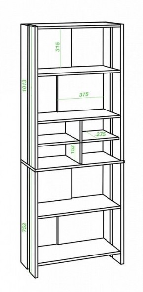 Стеллаж Домино Lite СТЛ-ОВХ В в Чайковском - chaykovskiy.mebel24.online | фото 2