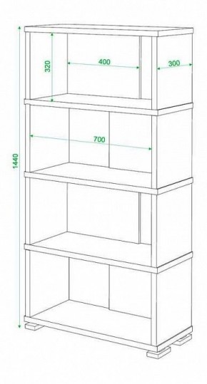 Стеллаж книжный Домино нельсон СБ-10_4 в Чайковском - chaykovskiy.mebel24.online | фото 2
