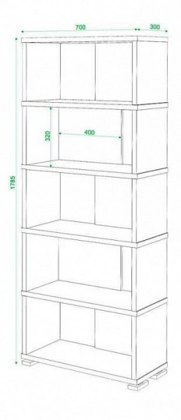 Стеллаж книжный Домино нельсон СБ-10_5 в Чайковском - chaykovskiy.mebel24.online | фото 2