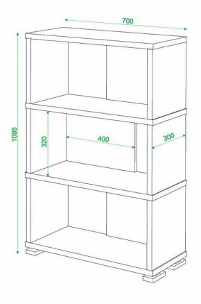 Стеллаж книжный Домино СБ-10_3 в Чайковском - chaykovskiy.mebel24.online | фото 3