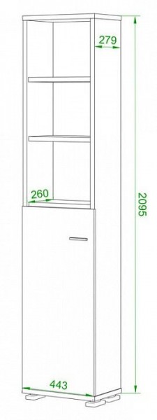 Стеллаж комбинированный Домино ПУ-20-2 в Чайковском - chaykovskiy.mebel24.online | фото 2