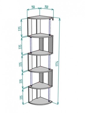 Стеллаж Maria S113-MA (Графит) в Чайковском - chaykovskiy.mebel24.online | фото 3