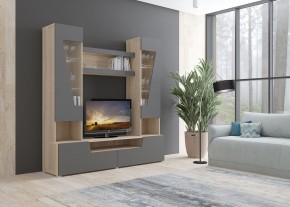 Стенка АНТАЛИЯ 2 (Сонома/Графит софт) в Чайковском - chaykovskiy.mebel24.online | фото 3