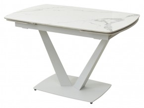 Стол ALATRI 120 GLOSS STATUARIO WHITE SOLID CERAMIC / WHITE, ®DISAUR в Чайковском - chaykovskiy.mebel24.online | фото 1