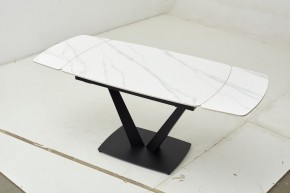 Стол ALATRI 120 MATT WHITE MARBLE SOLID CERAMIC / BLACK, ®DISAUR в Чайковском - chaykovskiy.mebel24.online | фото 1