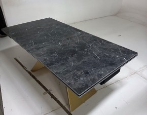 Стол ALES 180 BLACK GRAVE SOLID CERAMIC, керамика / бронзовый, ®DISAUR в Чайковском - chaykovskiy.mebel24.online | фото 5