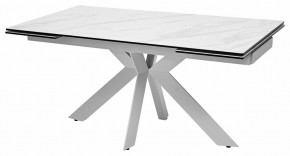 Стол BELLUNO 160 MARBLES KL-99 Белый мрамор матовый, итальянская керамика/ белый каркас, ®DISAUR в Чайковском - chaykovskiy.mebel24.online | фото 2