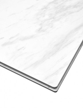 Стол BELLUNO 160 MARBLES KL-99 Белый мрамор матовый, итальянская керамика/ белый каркас, ®DISAUR в Чайковском - chaykovskiy.mebel24.online | фото 4