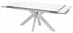 Стол BELLUNO 160 MARBLES KL-99 Белый мрамор матовый, итальянская керамика/ белый каркас, ®DISAUR в Чайковском - chaykovskiy.mebel24.online | фото 5
