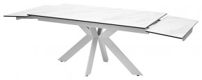 Стол BELLUNO 160 MARBLES KL-99 Белый мрамор матовый, итальянская керамика/ белый каркас, ®DISAUR в Чайковском - chaykovskiy.mebel24.online | фото 7