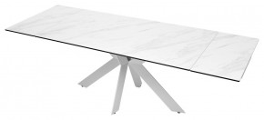 Стол BELLUNO 160 MARBLES KL-99 Белый мрамор матовый, итальянская керамика/ белый каркас, ®DISAUR в Чайковском - chaykovskiy.mebel24.online | фото 8