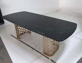 Стол CHIAVARI 220 KL-116 Черный мрамор матовый, итальянская керамика / бронзовый, ®DISAUR в Чайковском - chaykovskiy.mebel24.online | фото 6