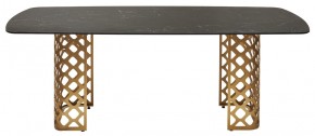 Стол CHIAVARI 220 KL-116 Черный мрамор матовый, итальянская керамика / бронзовый, ®DISAUR в Чайковском - chaykovskiy.mebel24.online | фото 8