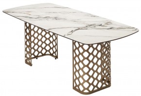 Стол CHIAVARI 220 KL-188 Контрастный мрамор матовый, итальянская керамика / Шампань, ®DISAUR в Чайковском - chaykovskiy.mebel24.online | фото 7