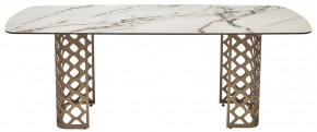 Стол CHIAVARI 220 KL-188 Контрастный мрамор матовый, итальянская керамика / Шампань, ®DISAUR в Чайковском - chaykovskiy.mebel24.online | фото 8