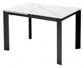 Стол CORNER 120 MATT WHITE MARBLE SOLID CERAMIC / BLACK, ®DISAUR в Чайковском - chaykovskiy.mebel24.online | фото 1