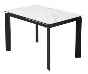 Стол CORNER 120 MATTE STATUARIO Белый мрамор матовый керамика, стекло/ черный каркас, ®DISAUR в Чайковском - chaykovskiy.mebel24.online | фото