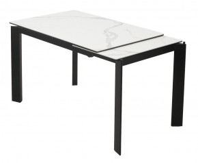 Стол CORNER 120 MATTE STATUARIO Белый мрамор матовый керамика, стекло/ черный каркас, ®DISAUR в Чайковском - chaykovskiy.mebel24.online | фото 3
